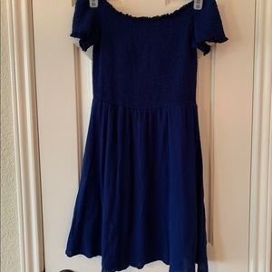 Navy blue off-shoulder dress